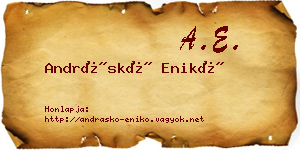Andráskó Enikő névjegykártya